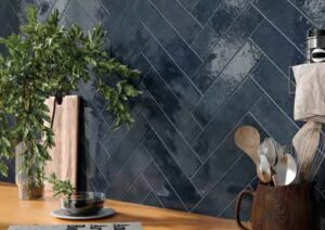 keuken tegels, blauw, wand