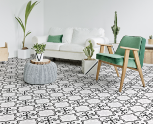 patroontegels, cementtegels, portugese tegels, valencia day, 25x25, grijs, zwart, wit, keros, keros, keros tegels, keros ceramica,